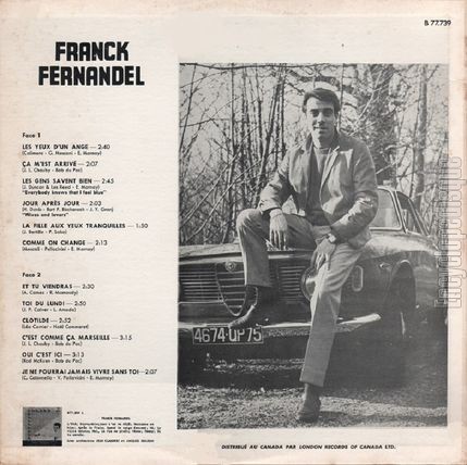 [Pochette de Les yeux d’un ange (Franck FERNANDEL) - verso]