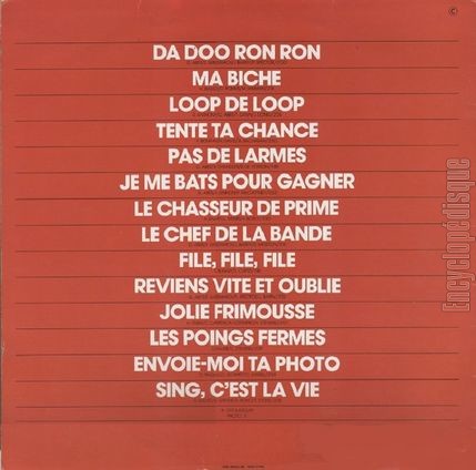 [Pochette de Da doo ron ron (Frank ALAMO) - verso]