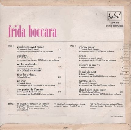 [Pochette de Cherbourg avait raison (Frida BOCCARA) - verso]