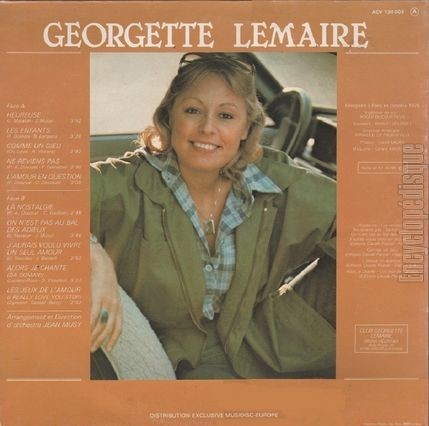 [Pochette de Heureuse (Georgette LEMAIRE) - verso]