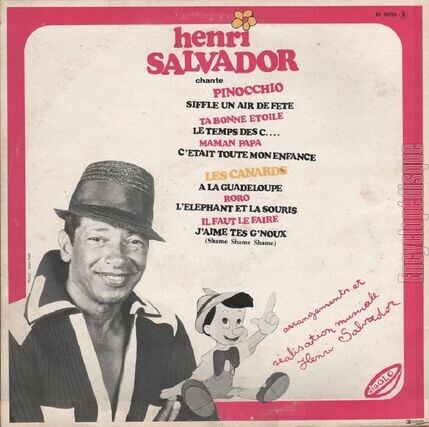 [Pochette de Pinocchio (Henri SALVADOR) - verso]