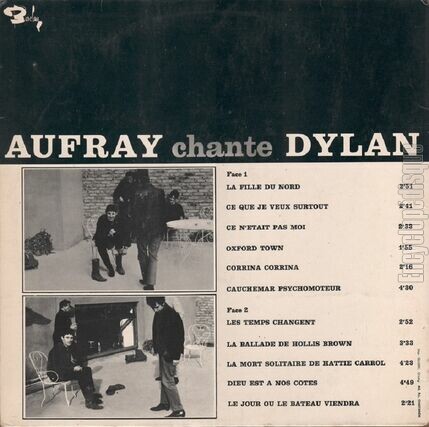 [Pochette de Aufray chante Dylan (Hugues AUFRAY) - verso]