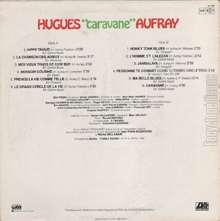 [Pochette de Hugues "Caravane" Aufray (Hugues AUFRAY) - verso]