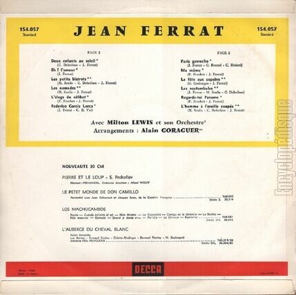 [Pochette de Deux enfants au soleil (Jean FERRAT) - verso]