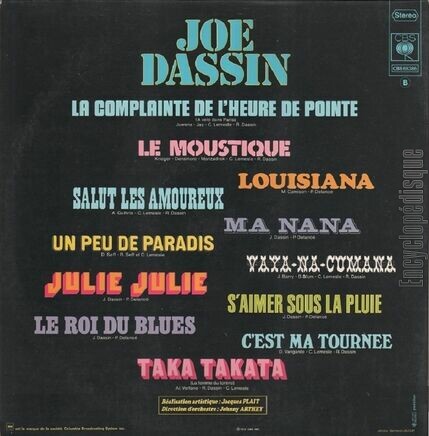 [Pochette de Joe (Joe DASSIN) - verso]