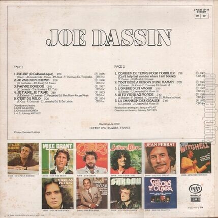 [Pochette de Bip-Bip - Je vais mon chemin…. (Joe DASSIN) - verso]