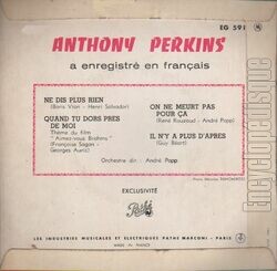 [Pochette de Anthony Perkins chante en franais (Anthony PERKINS) - verso]