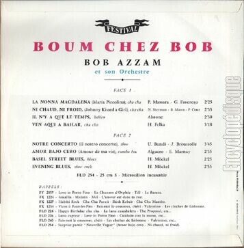 [Pochette de Boum chez Bob (Bob AZZAM) - verso]