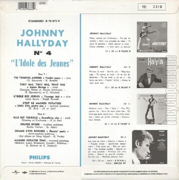 [Pochette de N4 - L’idole des jeunes (Johnny HALLYDAY) - verso]