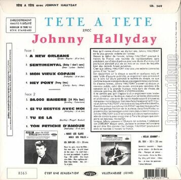 [Pochette de Tte  tte avec Johnny Hallyday (Johnny HALLYDAY) - verso]