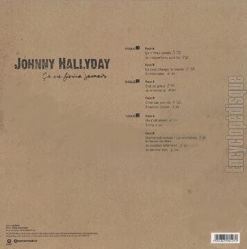 [Pochette de Ca ne finira jamais (Johnny HALLYDAY) - verso]