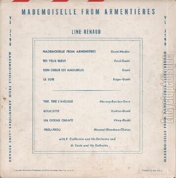 [Pochette de Mademoiselle from Armentires (Line RENAUD) - verso]