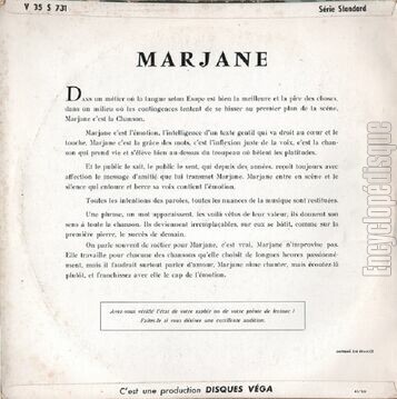 [Pochette de La chanson de Gervaise (MARJANE) - verso]