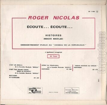 [Pochette de Ecoute… Ecoute… (Roger NICOLAS) - verso]