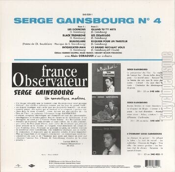 [Pochette de N4 (Serge GAINSBOURG) - verso]