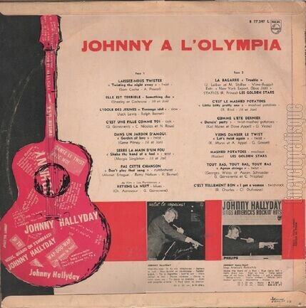 [Pochette de Johnny  l’Olympia (Johnny HALLYDAY) - verso]