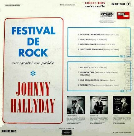 [Pochette de Festival de rock (Johnny HALLYDAY) - verso]