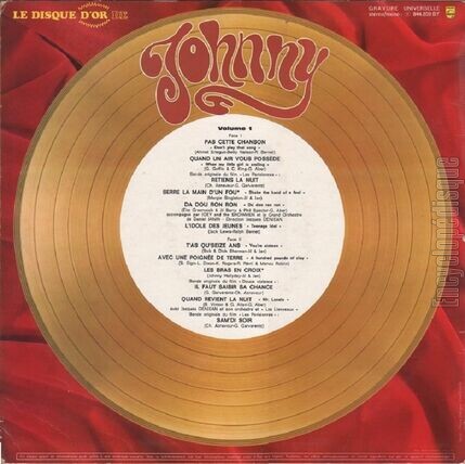 [Pochette de Le disque d’or de Johnny (Johnny HALLYDAY) - verso]