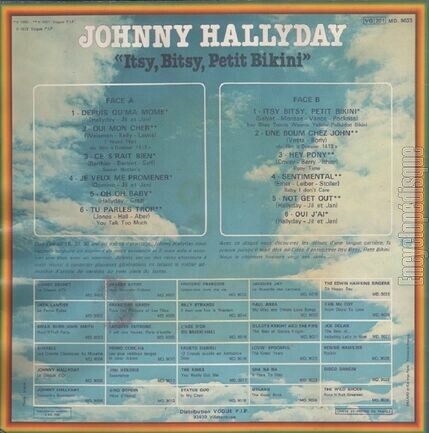 [Pochette de Itsy, bitsy, petit bikini (Johnny HALLYDAY) - verso]