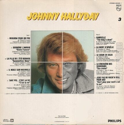 [Pochette de Johnny Hallyday -3- (Johnny HALLYDAY) - verso]