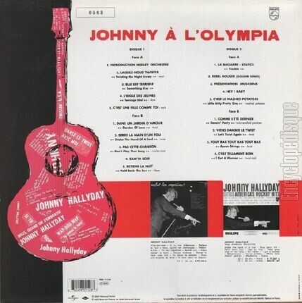 [Pochette de Johnny  l’Olympia (Johnny HALLYDAY) - verso]