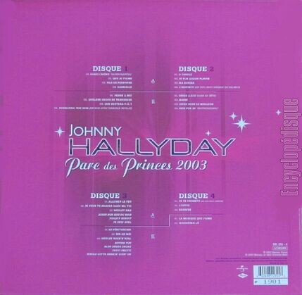 [Pochette de Parc des Princes 2003 (Johnny HALLYDAY) - verso]