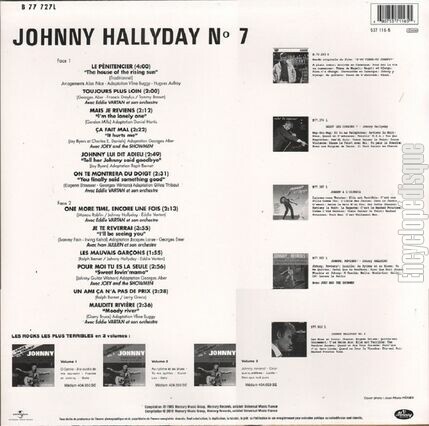 [Pochette de N 7 (Johnny HALLYDAY) - verso]