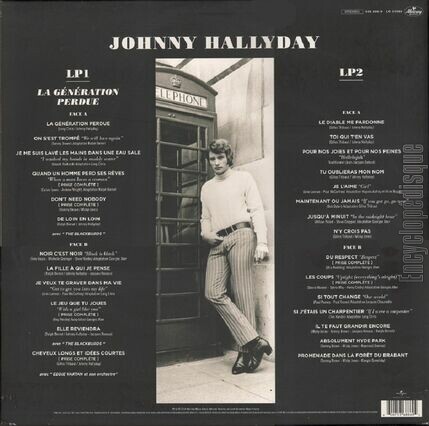 [Pochette de gnration perdue, Edition 50me anniversaire [La] (Johnny HALLYDAY) - verso]