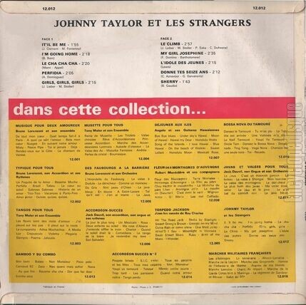 [Pochette de It’ll be me - Le climb….. (Johnny TAYLOR (et les Strangers)) - verso]