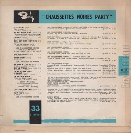 [Pochette de Chaussettes Noires party (Les CHAUSSETTES NOIRES) - verso]