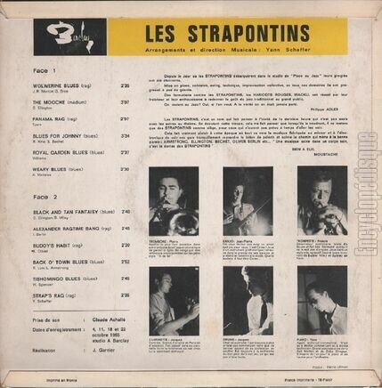 [Pochette de 12 New-Orleans avec les Strapontins (Les STRAPONTINS) - verso]