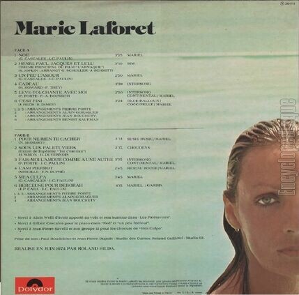 [Pochette de Marie Laforet (Marie LAFORT) - verso]