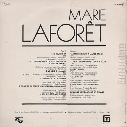 [Pochette de Il reviendra - C’est pas grand mais c’est comme a… (Marie LAFORT) - verso]