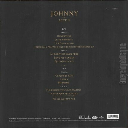 [Pochette de Acte II (Johnny HALLYDAY) - verso]