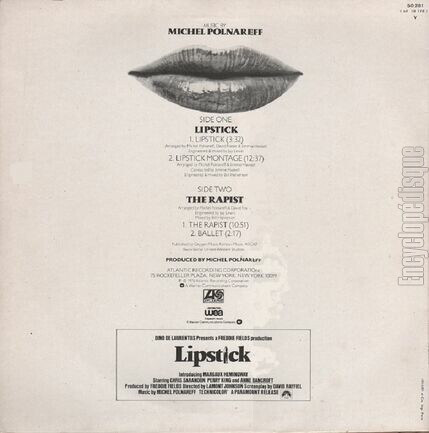 [Pochette de Lipstick (Michel POLNAREFF) - verso]