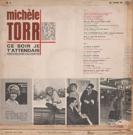 [Pochette de Ce soir je t’attendais (Michle TORR) - verso]