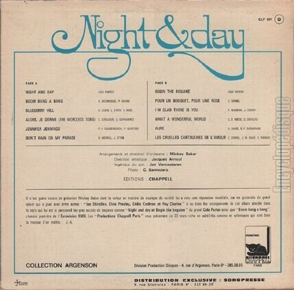 [Pochette de Night & day (Mickey BAKER) - verso]