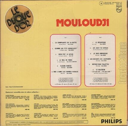 [Pochette de Le disque d’or (MOULOUDJI) - verso]