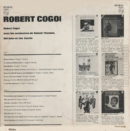 [Pochette de Pas une place pour me garer (Robert COGOI) - verso]