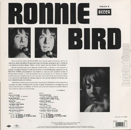 [Pochette de Elle m’attend - Je ne mens pas… (Ronnie BIRD) - verso]