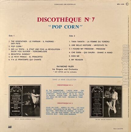 [Pochette de Discothque n7 Pop corn (Raymond RUER) - verso]