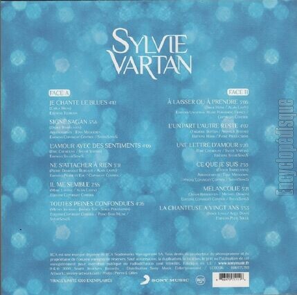 [Pochette de Toutes peines confondues (Sylvie VARTAN) - verso]