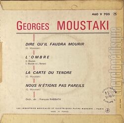 [Pochette de Dire qu’il faudra mourir (Georges MOUSTAKI) - verso]