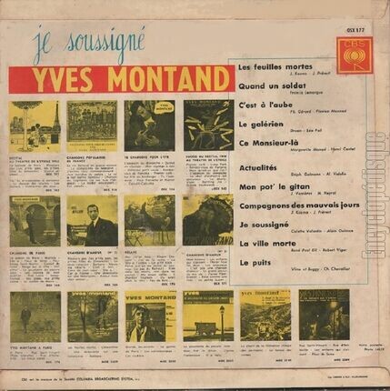 [Pochette de Je soussign Yves Montand (Yves MONTAND) - verso]