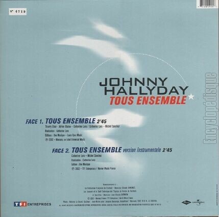 [Pochette de Tous ensemble (Johnny HALLYDAY) - verso]