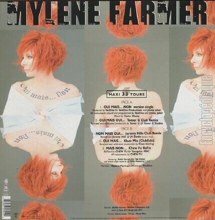 [Pochette de Oui mais…non - remixes (Mylne FARMER) - verso]