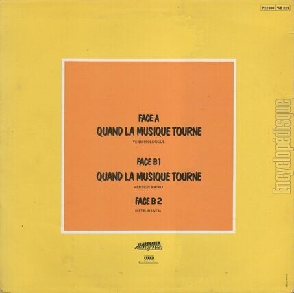 [Pochette de Quand la musique tourne - Remix club (IMAGES) - verso]