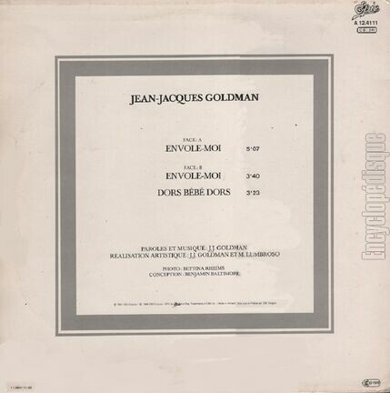 [Pochette de Envole-moi (Jean-Jacques GOLDMAN) - verso]