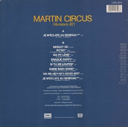 [Pochette de Je m’clate au Sngal (version 87) (MARTIN CIRCUS) - verso]