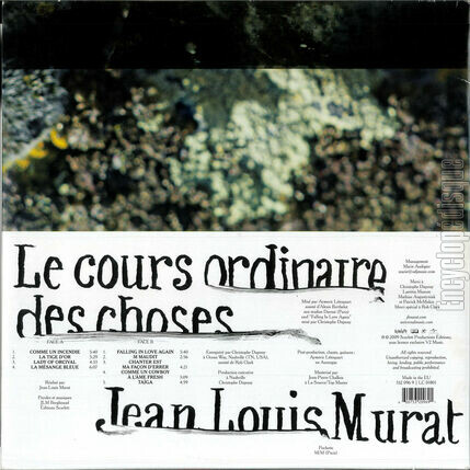 [Pochette de Le cours ordinaire des choses (Jean-Louis MURAT) - verso]